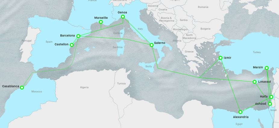 W. Med :: Ruth Borchard 465/466 - Sailed from Haifa port: 20/11, 11:55